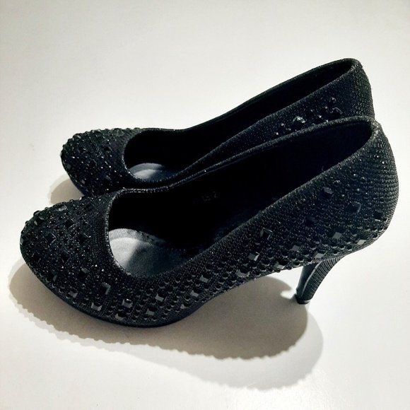 Top Moda APPLE-2 Onyx Women's Rhinestone Studded Platform Stiletto Heel Size 7 - Picture 4 of 6